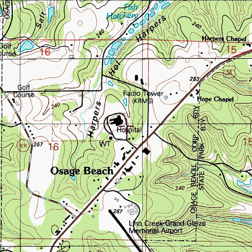 Topographic Map of Hospital Property Heliport, MO