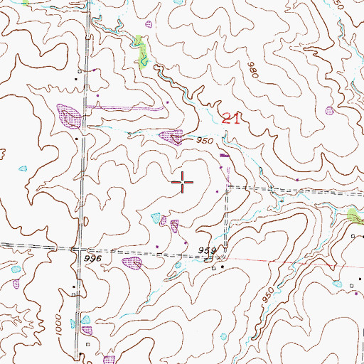 Topographic Map of West Aero Ranch Airport, MO