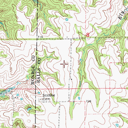 Topographic Map of Wood Acres Airport, MO