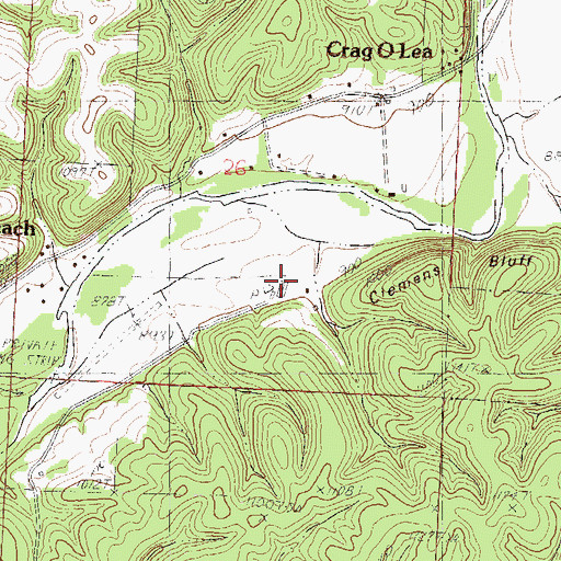 Topographic Map of B S Ranch Airport, MO