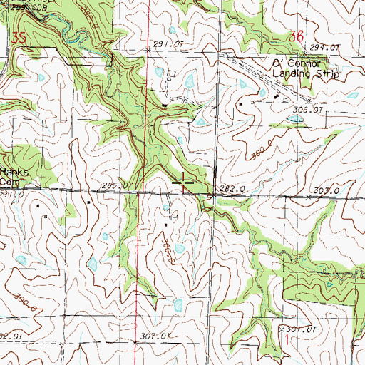 Topographic Map of Clark Airport (historical), MO