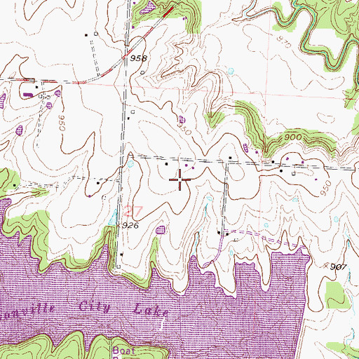 Topographic Map of Inter-State Airport, MO