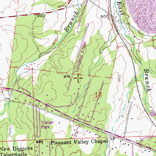 Topographic Map of Washington County Airport, MO