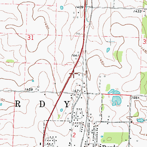 Topographic Map of Gibbons Air Park (historical), MO