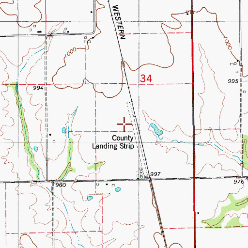 Topographic Map of Queen City Municipal Airport (historical), MO