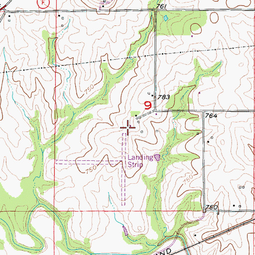 Topographic Map of Curtis Field, MO