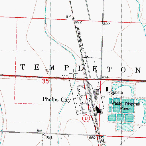 Topographic Map of Rock Port Municipal Airport (historical), MO
