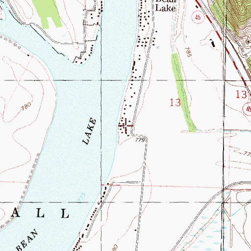 Topographic Map of Bean Lake Airport, MO
