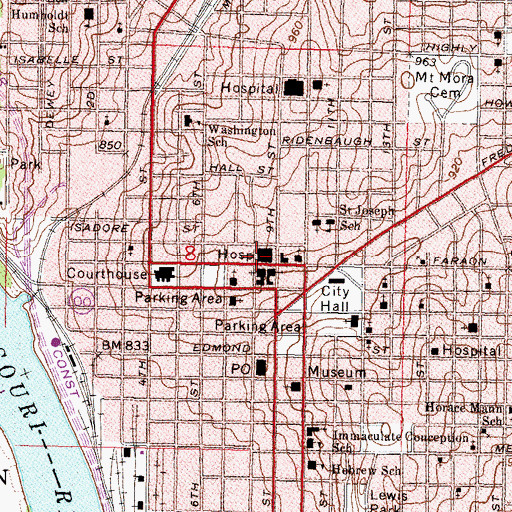 Topographic Map of Heartland Hospital West Heliport, MO