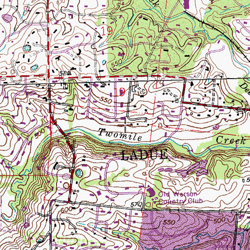 Topographic Map of Hermann II Heliport, MO