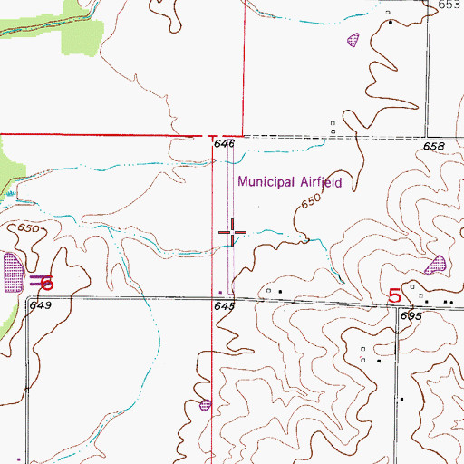 Topographic Map of Salisbury Municipal Airport (historical), MO