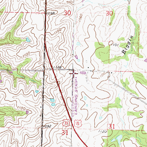 Topographic Map of Worth Airport, MO