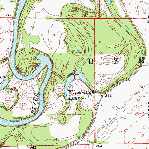 Topographic Map of Winebaugh Lake, AR