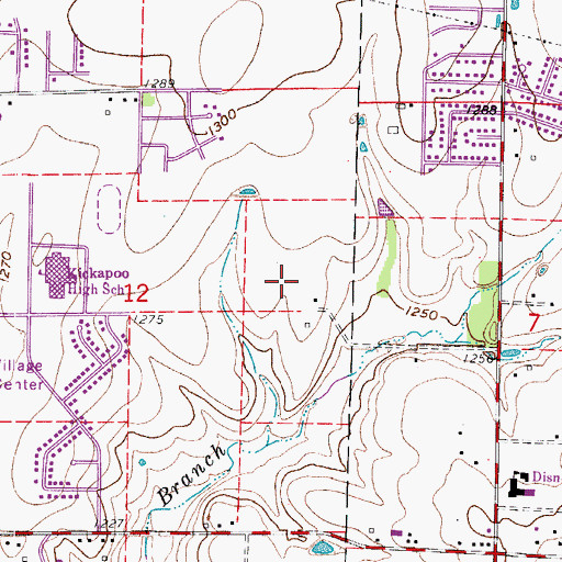 Topographic Map of Lester E Cox Medical Center South Heliport, MO