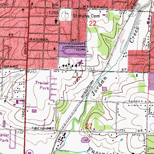 Topographic Map of Ktts Heliport, MO