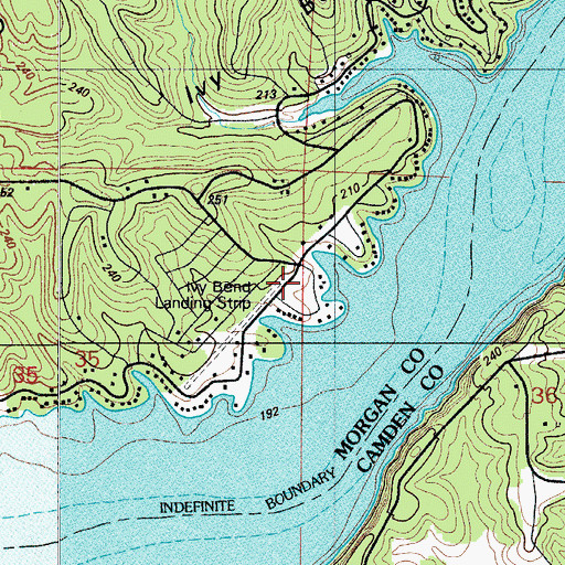 Topographic Map of Ivy Bend Airport, MO
