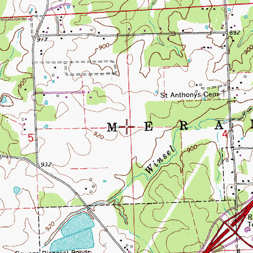 Topographic Map of Sullivan Regional Airport, MO