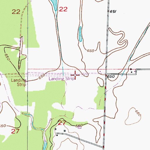 Topographic Map of Eagle Lodge Airport, MO