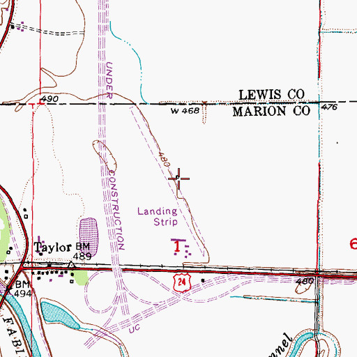 Topographic Map of Haerr Field (historical), MO