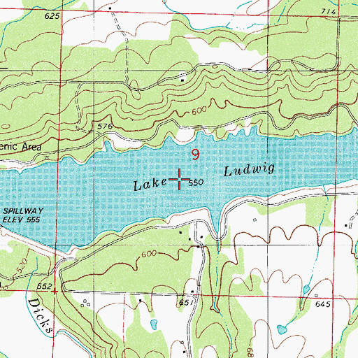 Topographic Map of Lake Ludwig, AR