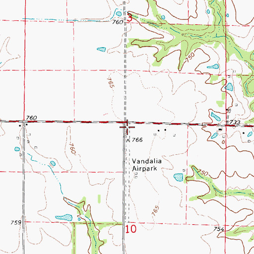 Topographic Map of Airpark Private Airport (historical), MO