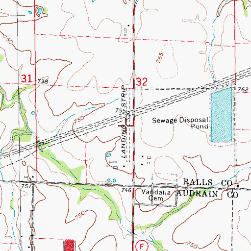 Topographic Map of Goodpasture Airstrip (historical), MO