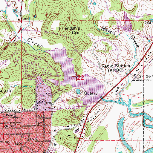 Topographic Map of Baltz Lake, AR