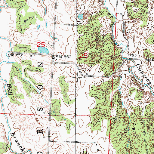 Topographic Map of Lake Sexton Airport, MO