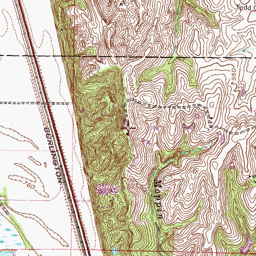 Topographic Map of Vandahl Airport, MO