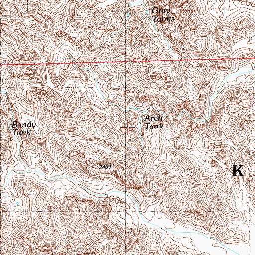 Topographic Map of Arch Tank, AZ