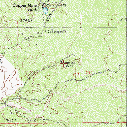Topographic Map of Magma Well, AZ