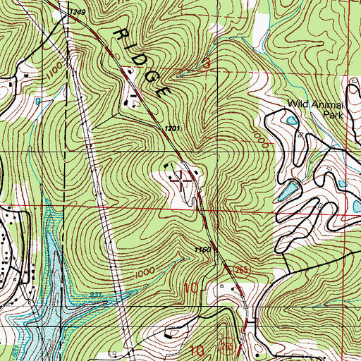 Topographic Map of KLFC-FM (Branson), MO