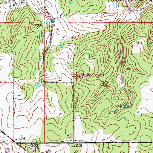 Topographic Map of KUMR-FM (Rolla), MO