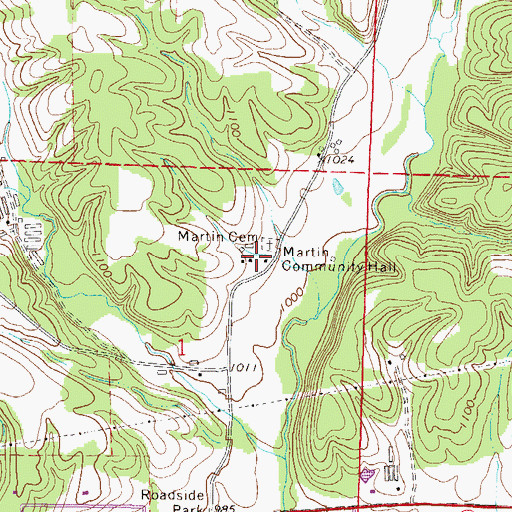 Topographic Map of Martin School (historical), AR