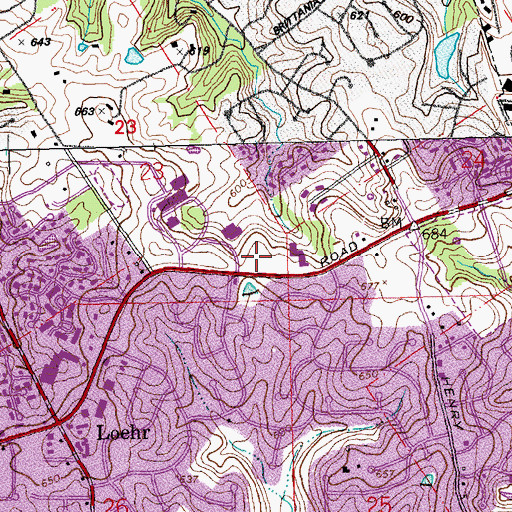 Topographic Map of KYMC-FM (Ballwin), MO