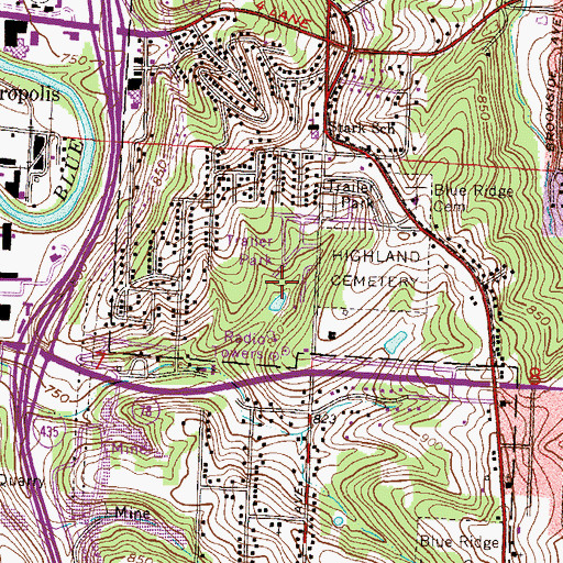 Topographic Map of KKFI-FM (Kansas City), MO