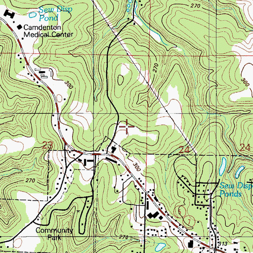 Topographic Map of KCVO-FM (Camdenton), MO