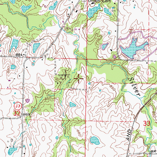 Topographic Map of KMFC-FM (Centralia), MO