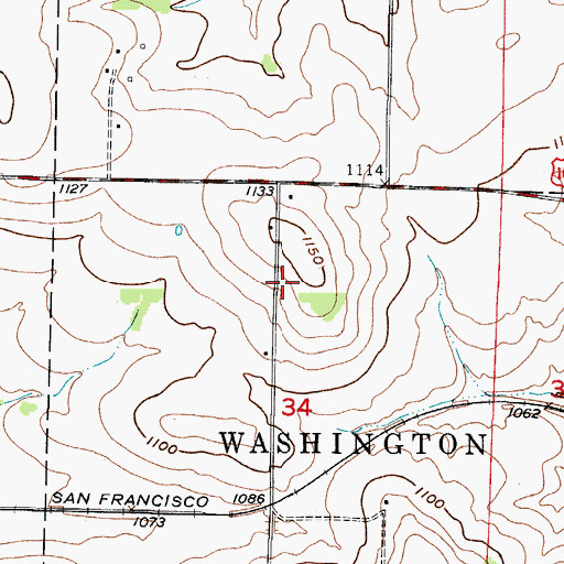 Topographic Map of KXBR-FM (Greenfield), MO