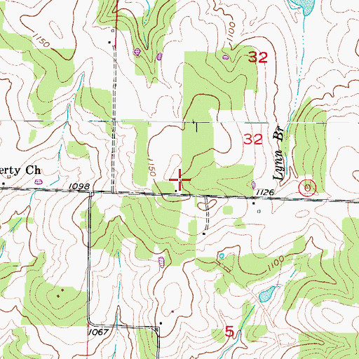 Topographic Map of KXBR-FM (Greenfield), MO