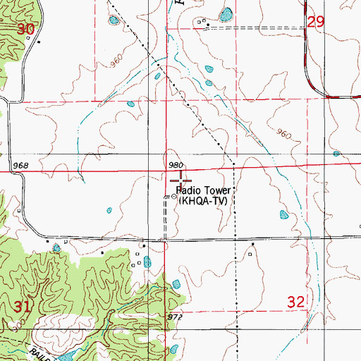 Topographic Map of KTUF-FM (Kirksville), MO