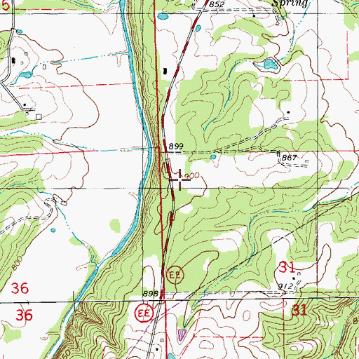 Topographic Map of KZBR-FM (Owensville), MO