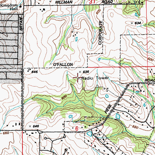 Topographic Map of KLTH-FM (Florissant), MO