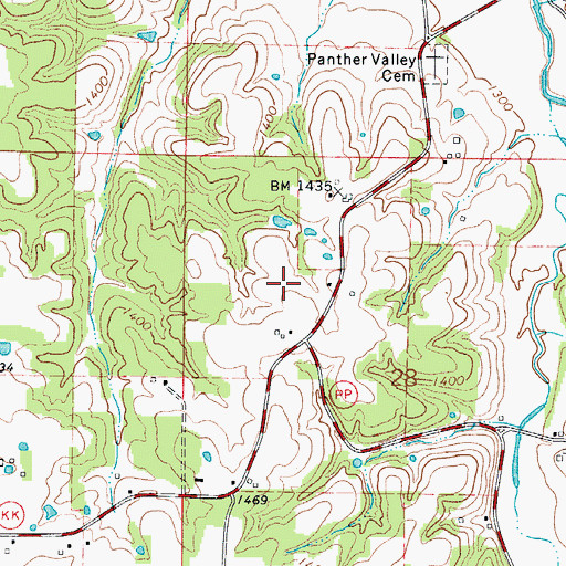 Topographic Map of KXUS-FM (Springfield), MO