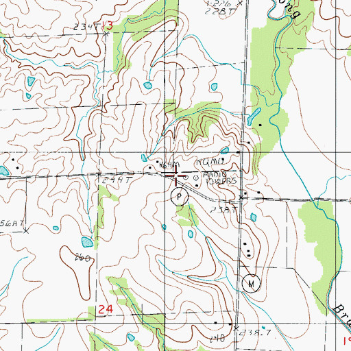 Topographic Map of KZBK-FM (Brookfield), MO