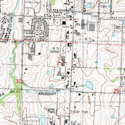 Topographic Map of KNIM-FM (Maryville), MO