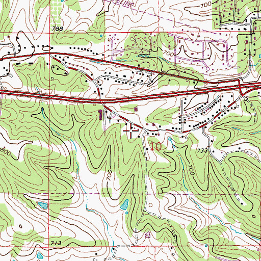 Topographic Map of KJMO-FM (Jefferson City), MO