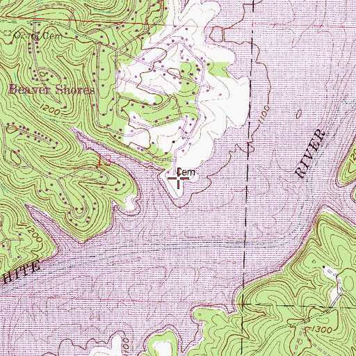 Topographic Map of McReynolds Cemetery, AR