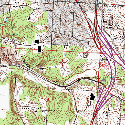 Topographic Map of KPRS-FM (Kansas City), MO