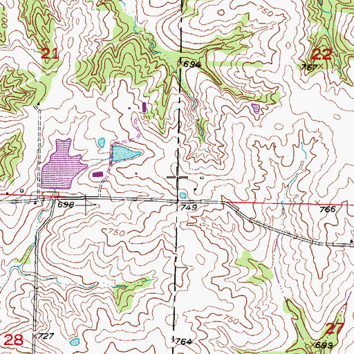 Topographic Map of KRES-FM (Moberly), MO